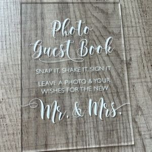 Lucite Wedding Photo Guest Book Sign